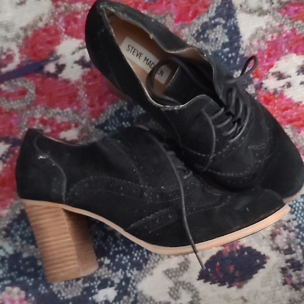 Steve Madden Black Suede Heeled Shoes